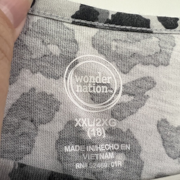 Wonder Nation Girls XXL 18 Black Gray Leopard Print Long Sleeve Mini Dress - Picture 2 of 3